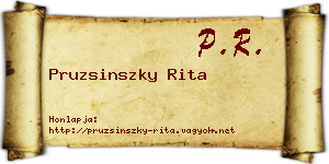 Pruzsinszky Rita névjegykártya