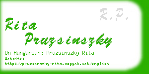 rita pruzsinszky business card